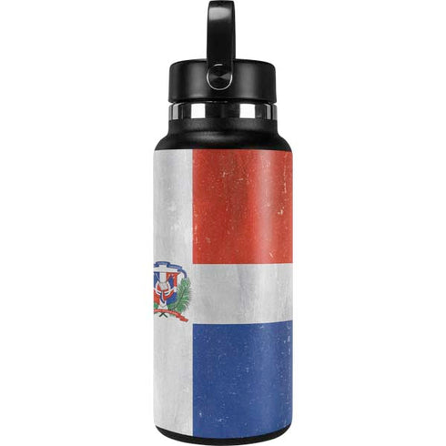 Dominican Republic Flag Distressed Hydro Flask 32oz Wide Mouth Skin